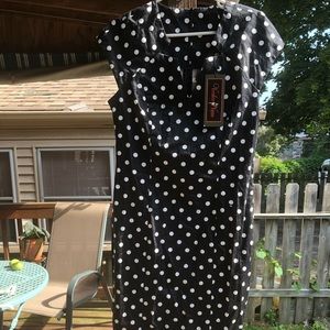 Voodoo Vixen Black white polka dot wiggle dress XL BNWT